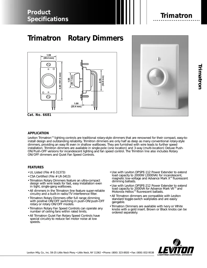 Leviton 3 Way Rotary Dimmer Wiring Diagram Wiring Diagram