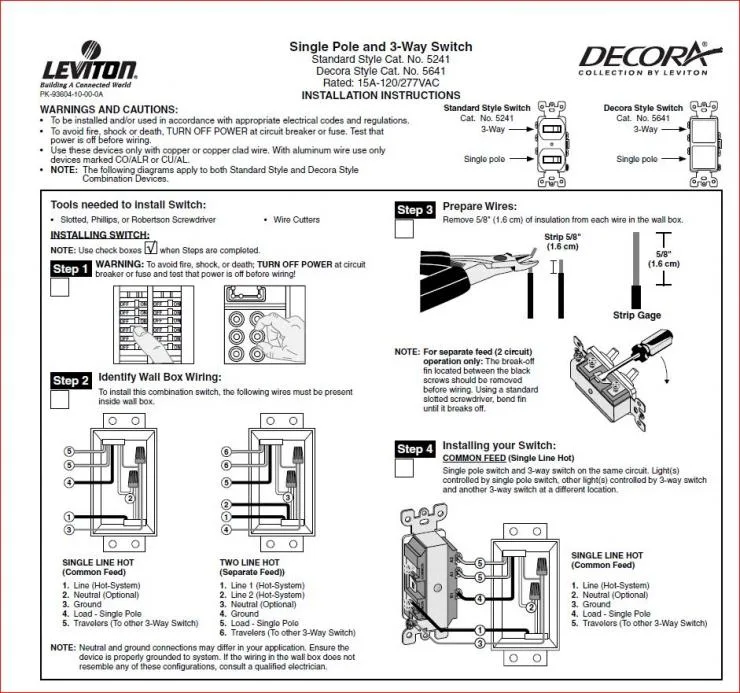 Leviton Double Pole Switch Wiring Diagram Wiring Diagram