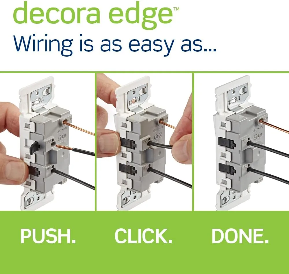 Leviton E5603 Decora Edge 15 Amp 3 Way Rocker Switch White