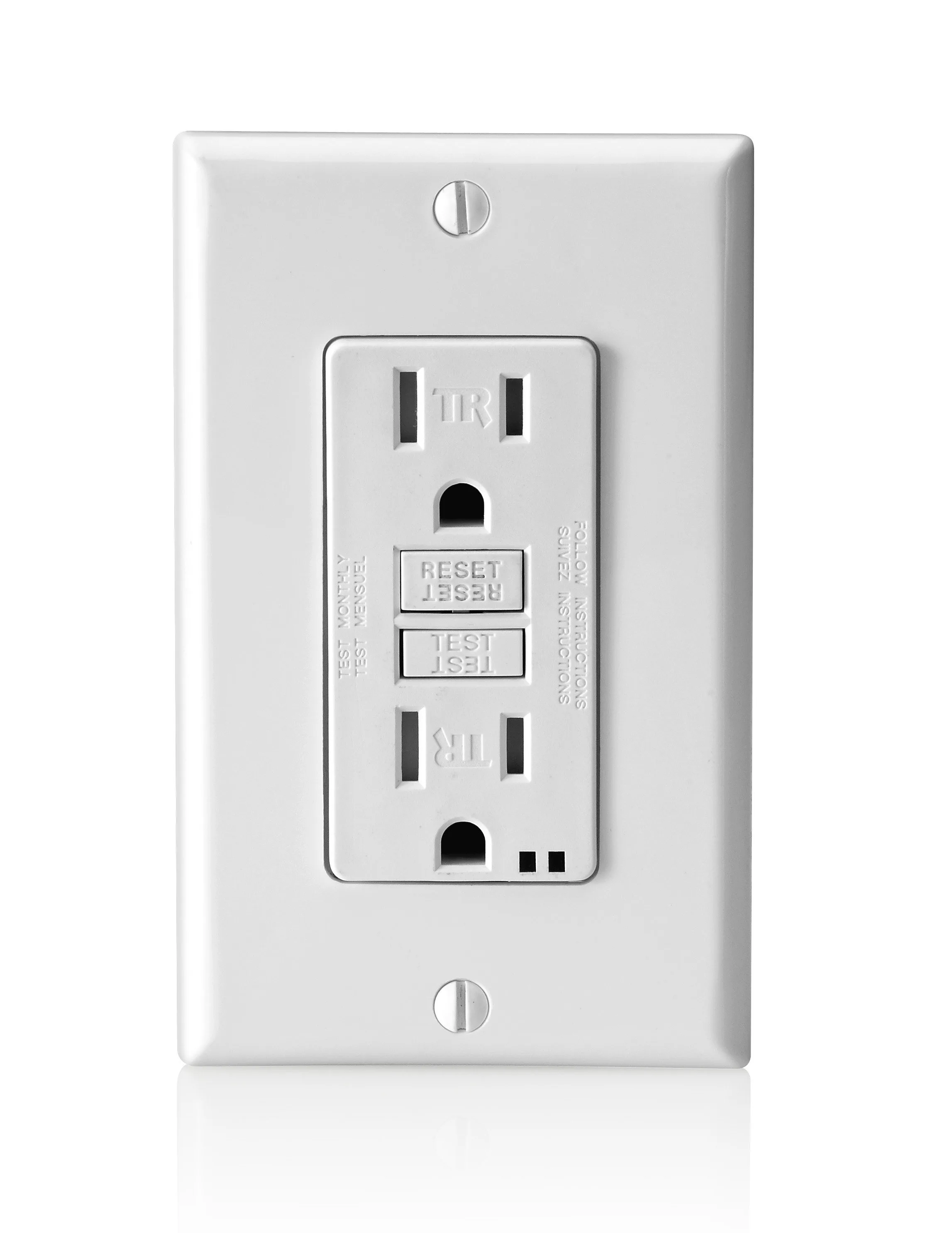 Leviton S7599 W 15 Amp Self Test Gfci Wallplate Included Smartlockpro Back And Side Wired