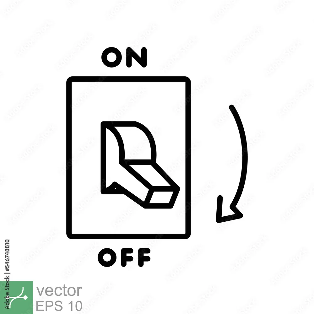 Light Off Electric Switch Icon Simple Outline Style Power Turn Off Button Toggle Switch Of