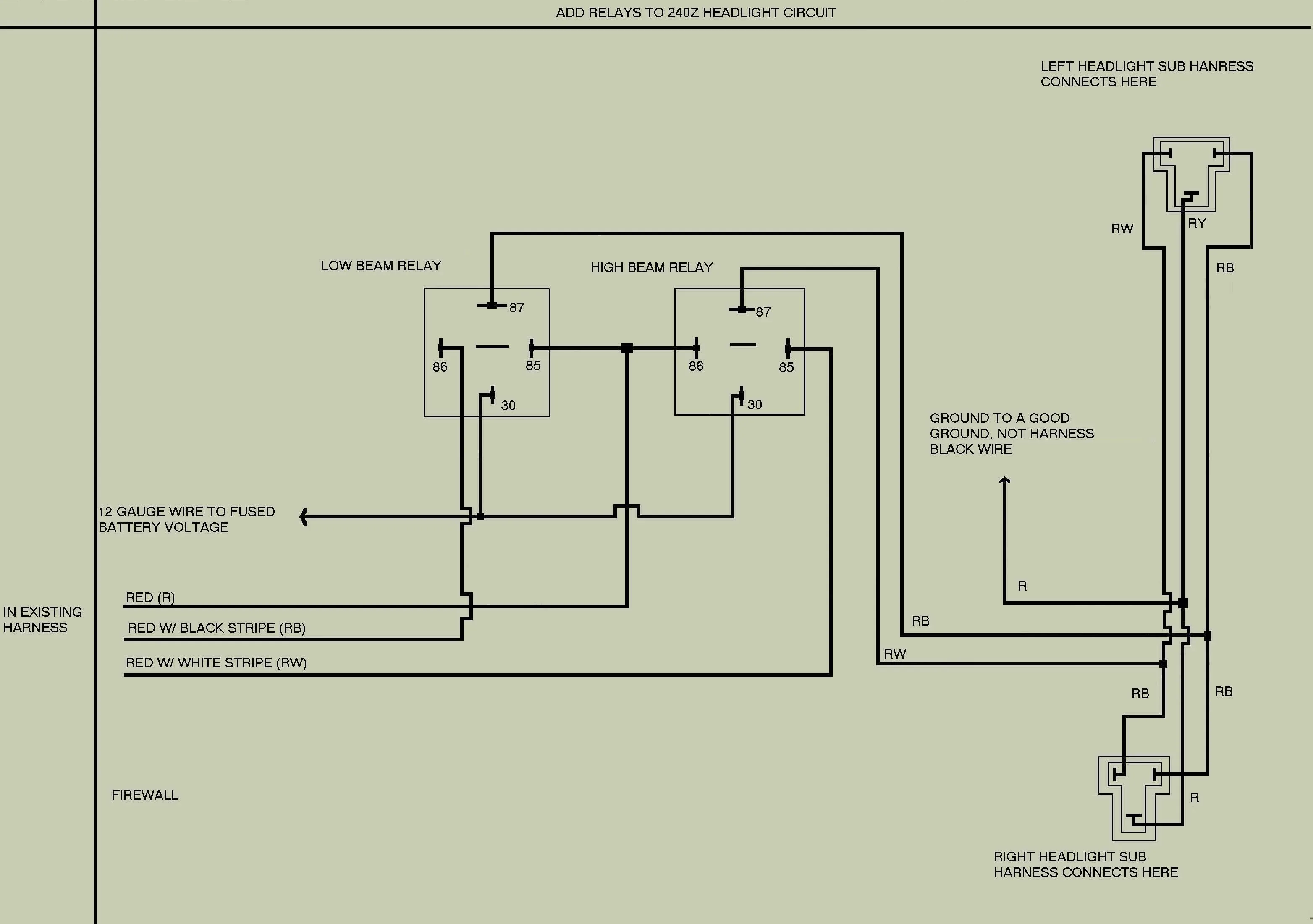 Light Wiring Diagram Datsun 240Z