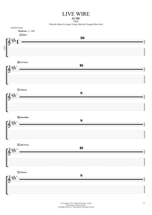 Live Wire Tab By Ac Dc Guitar Pro Full Score Mysongbook
