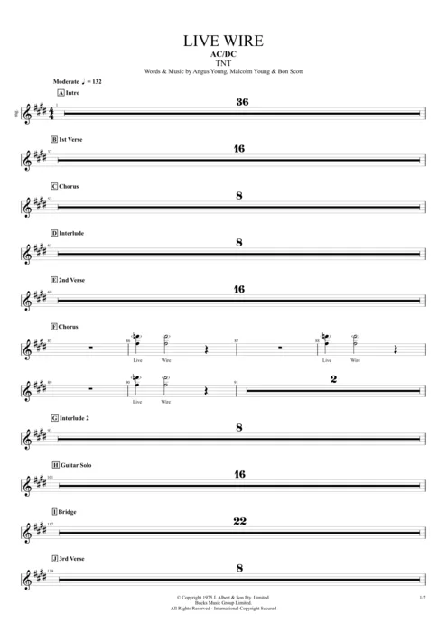 Live Wire Tab By Ac Dc Guitar Pro Full Score Mysongbook