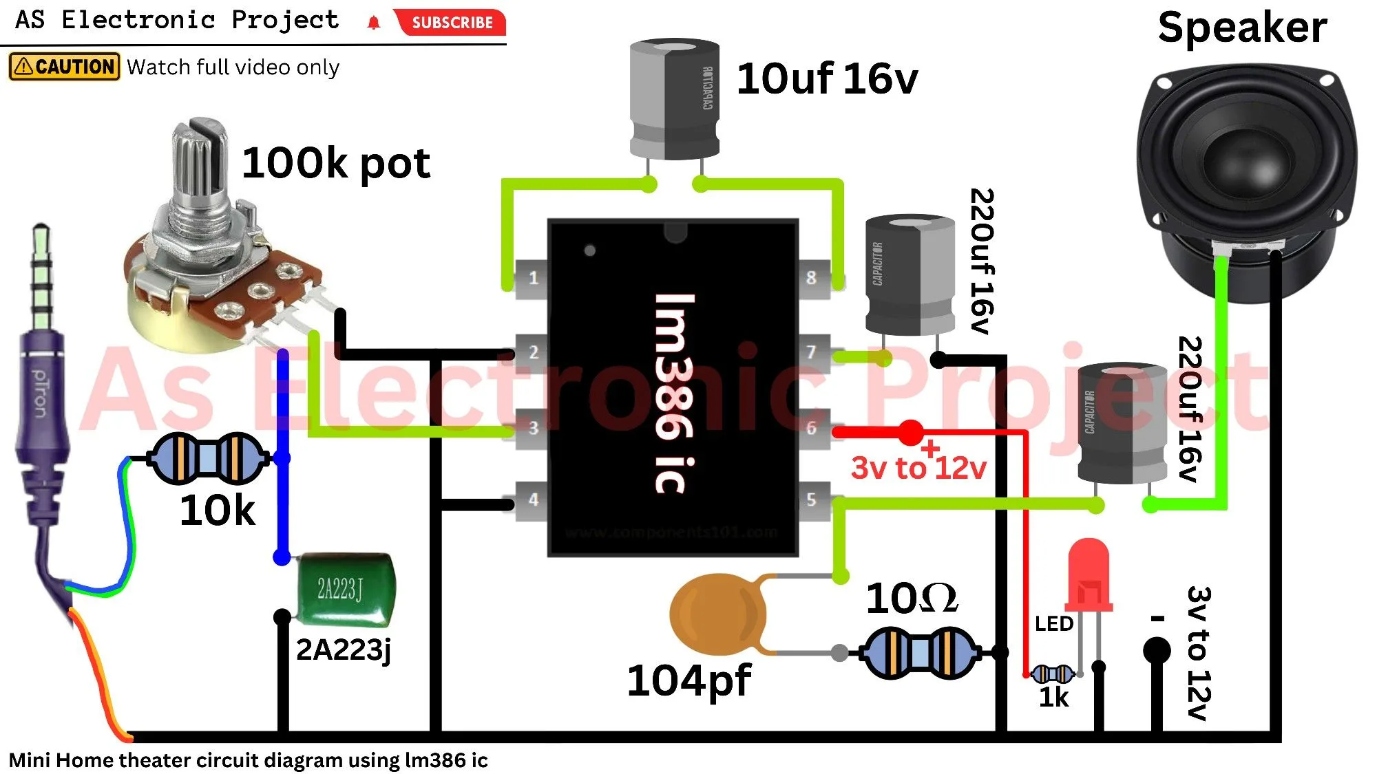 Lm386 Ic Amplifier Circuit Diagram Artofit