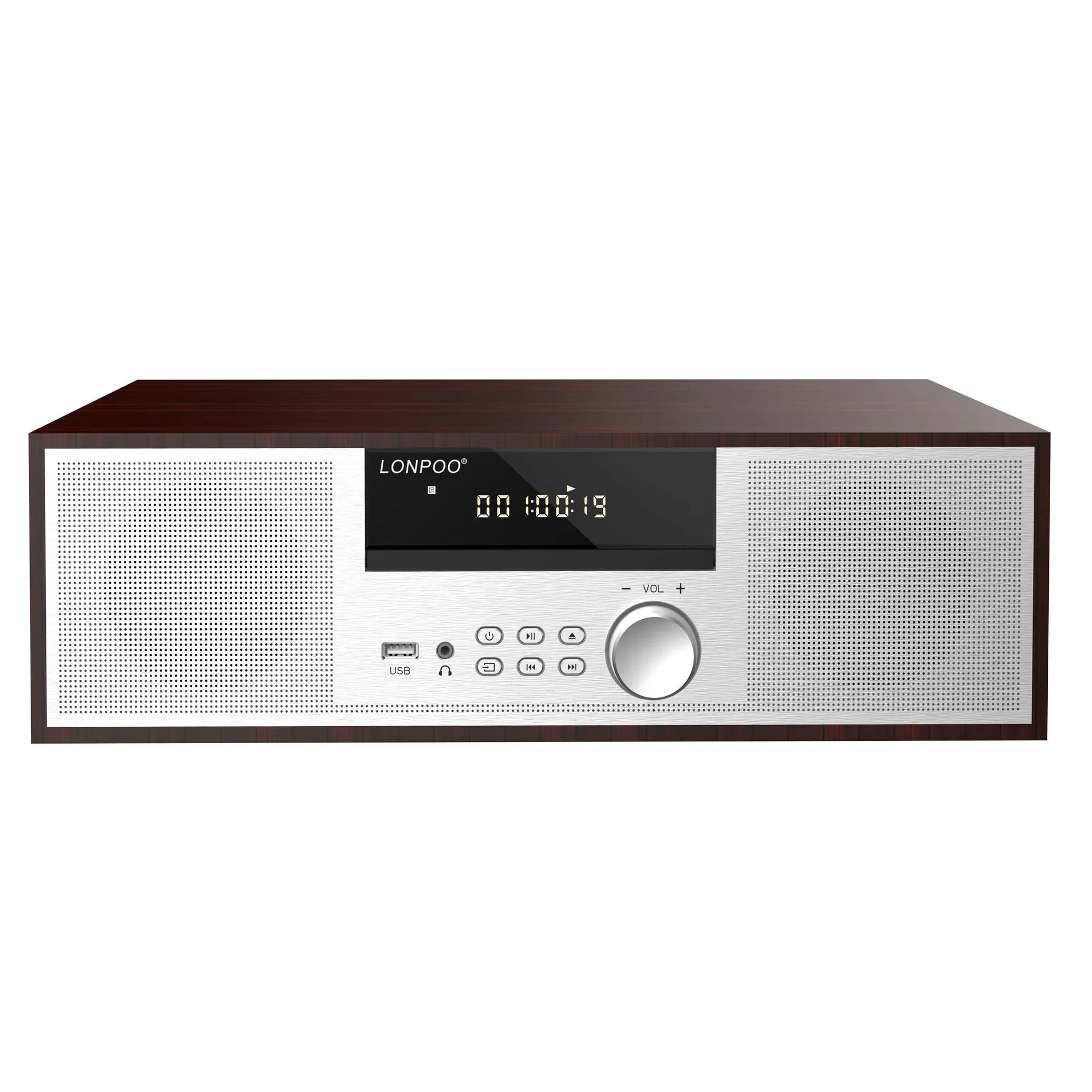 Lonpoo Nostalgic Home Stereo System Vintage Micro Component 40W Rms Cd Player