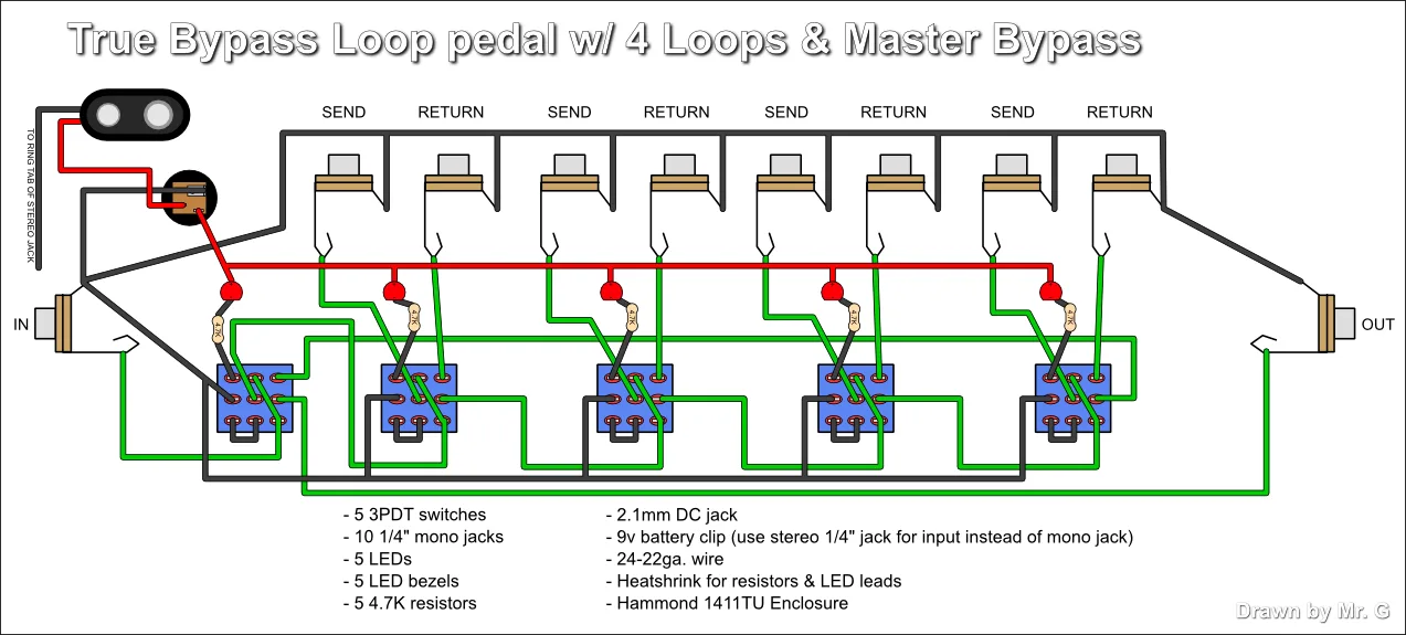 Loop Switcher Pedal Schematic
