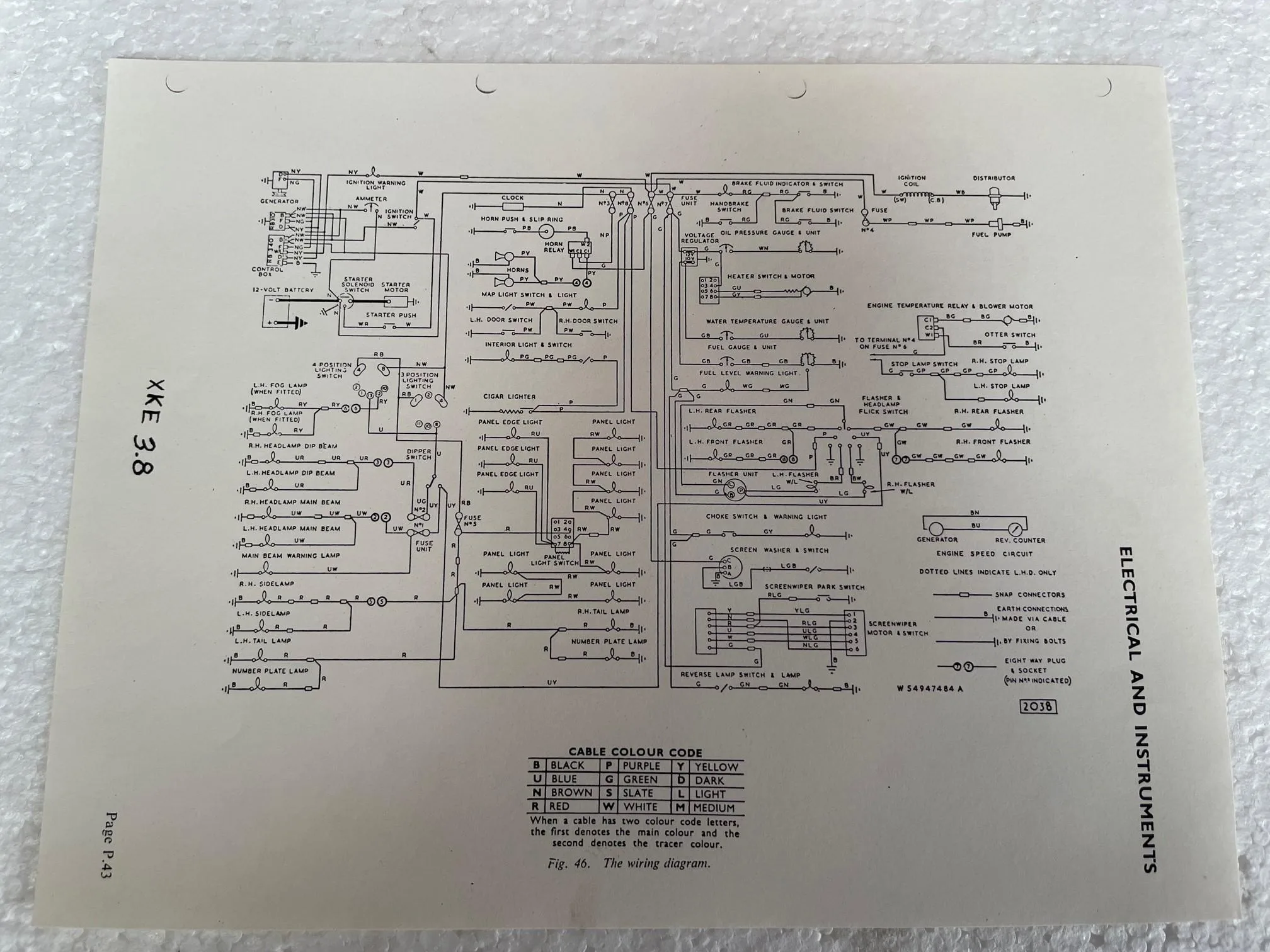 Lucas Wiring Diagram W54947484A Jaguar E Type Xke 3 8