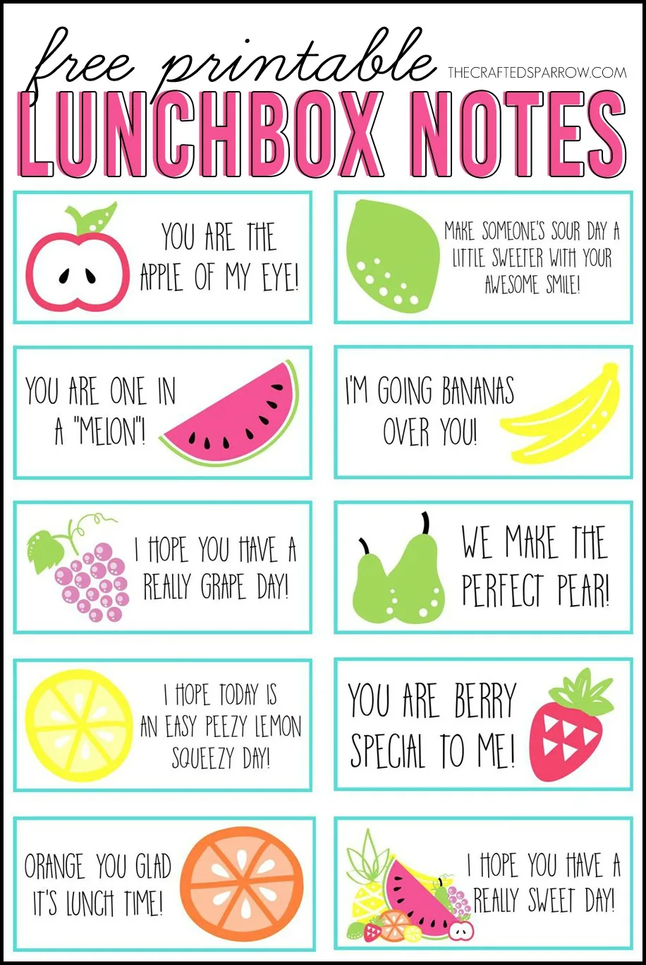 Lunch Box Notes Printable Free All Free Printables