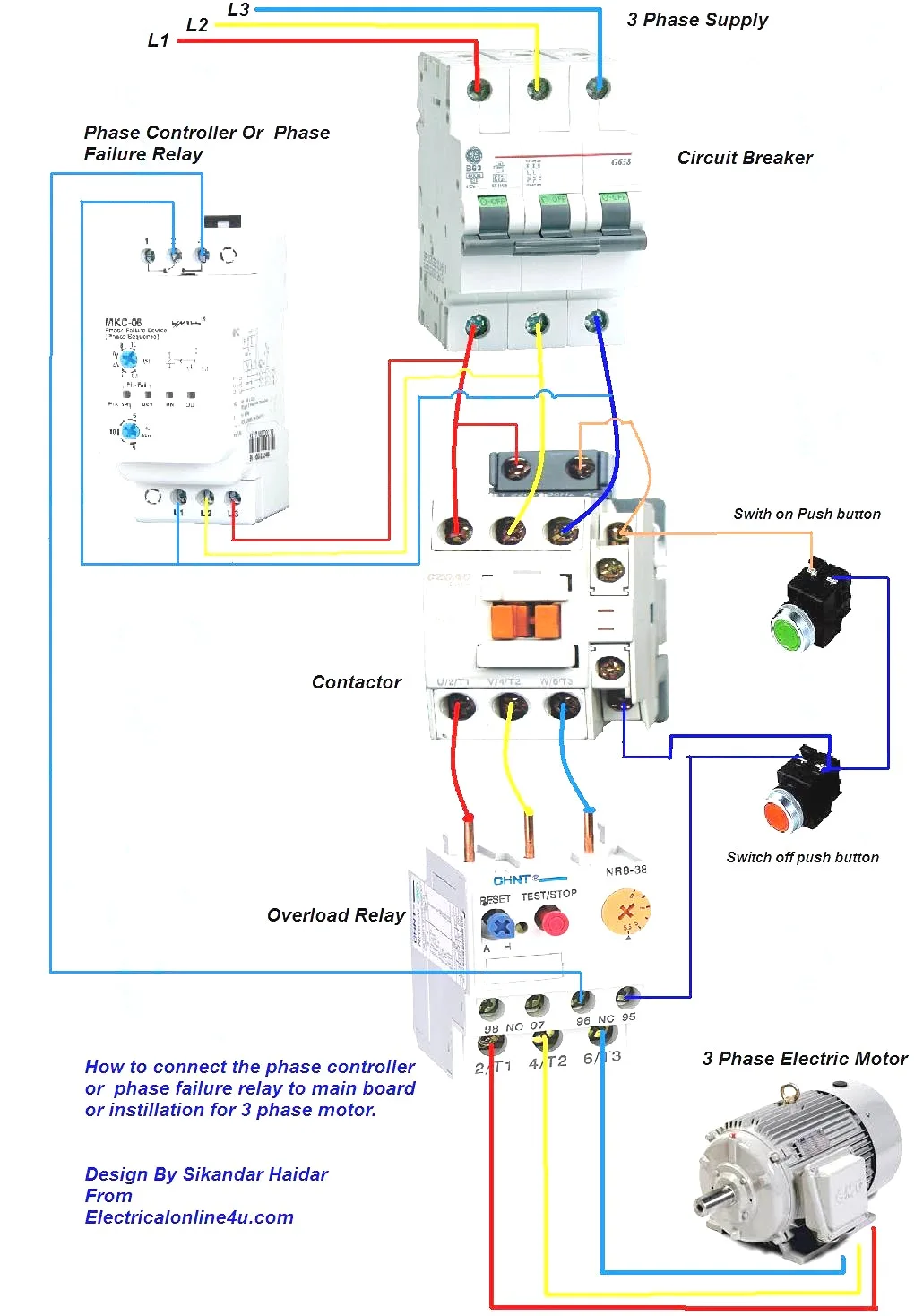 Magnetic Contactor Wiring Diagram Three Phase