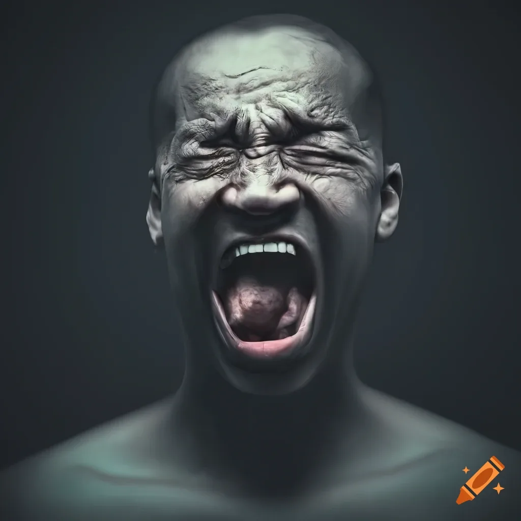 Man Expressing Intense Pain On Craiyon