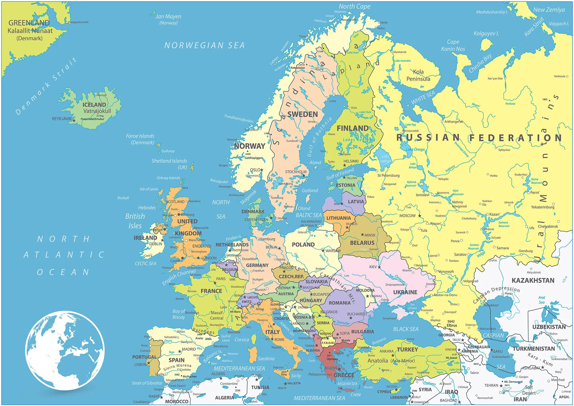Map Of Europe Countries And Cities Gis Geography