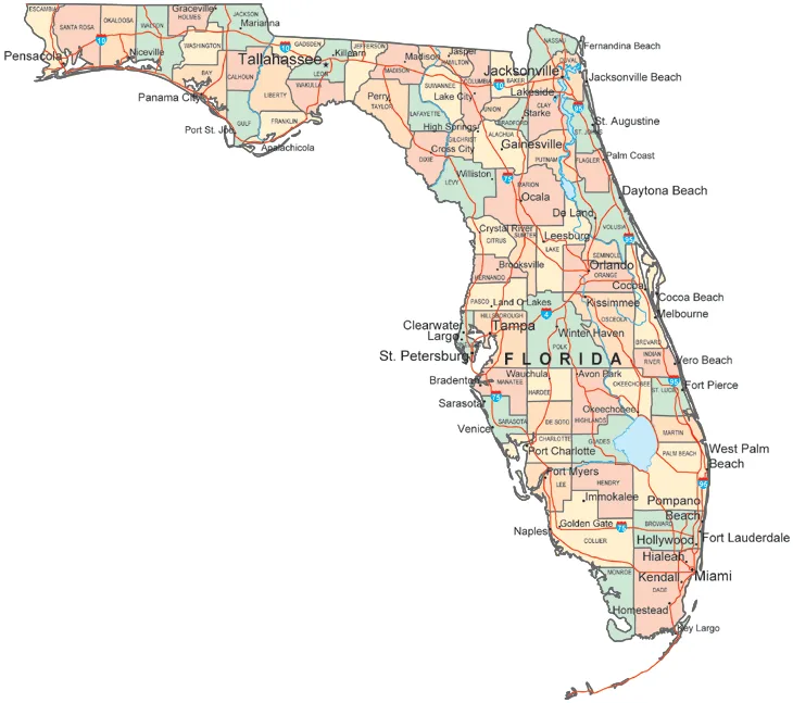Map Of Florida Fl Cities And Highways