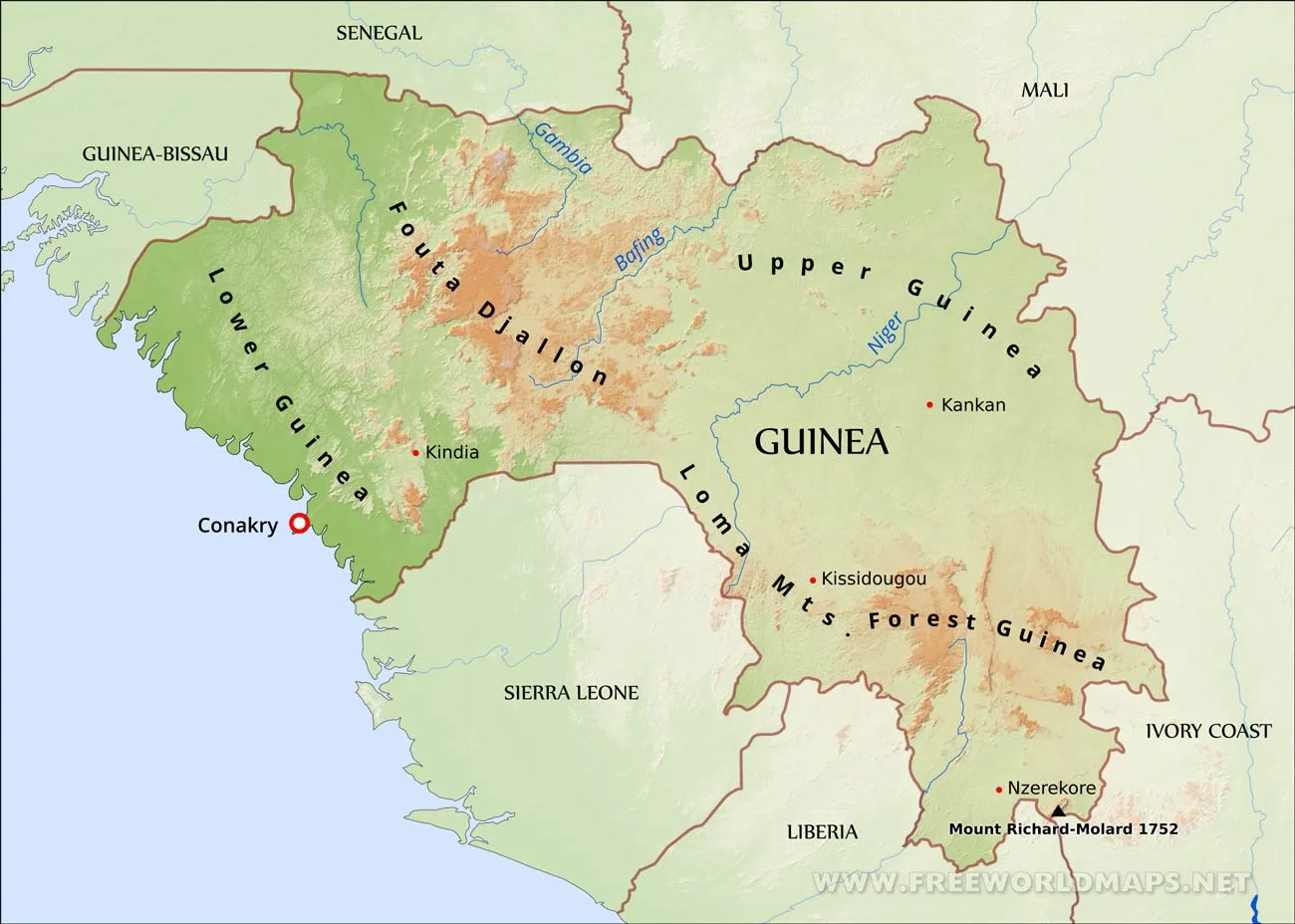 Map Of Guinea West Africa United States Map