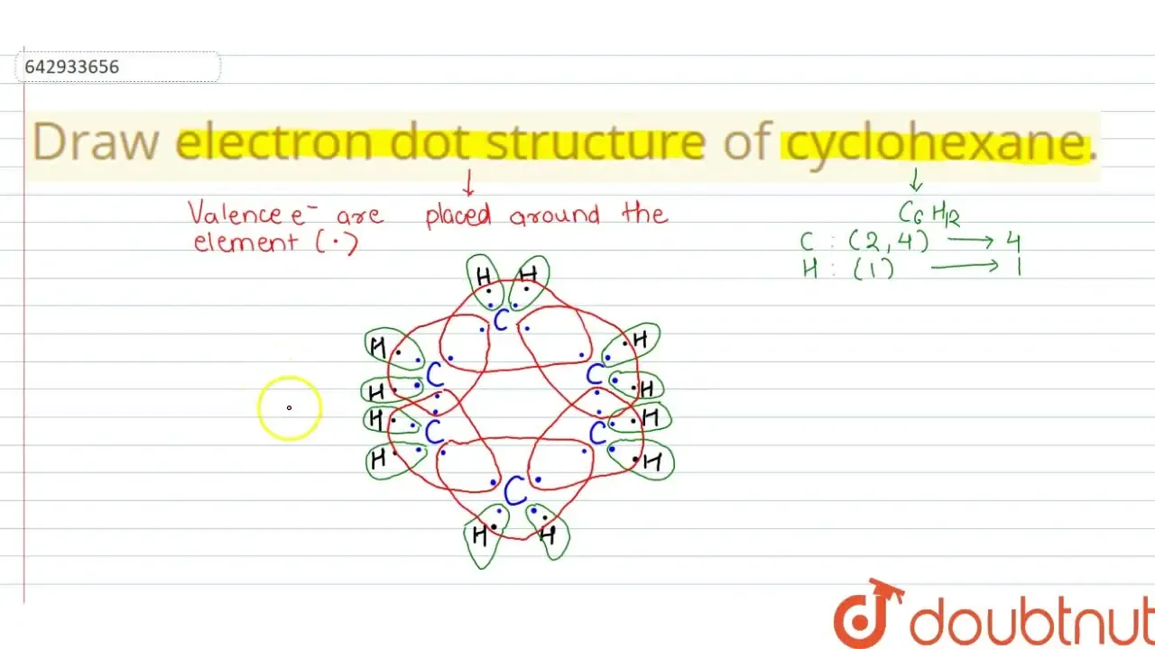 Marathi Draw Electron Dot Structure Of Cyclohexane