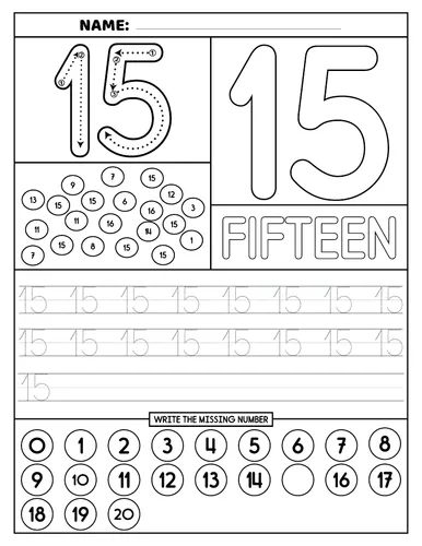 Math Activity Book Tracing Number Writing Practice Number Recognition 15 Free Teaching