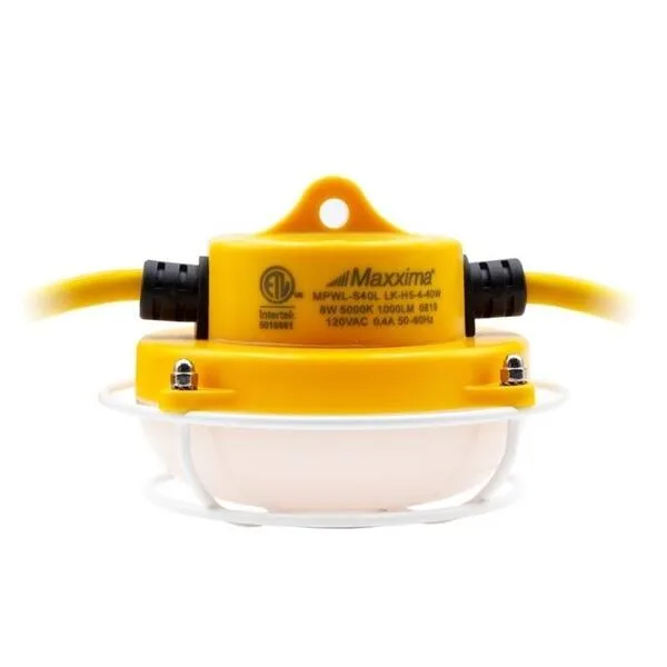 Maxxima Heavy Duty Led Construction String Light 5 000 Lumens 5000K Daylight 40 Watts 50 Ft
