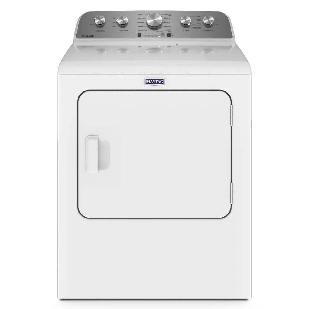 Maytag 7 0 Cu Ft Vented Electric Dryer In White Med5430Mw The Home Depot