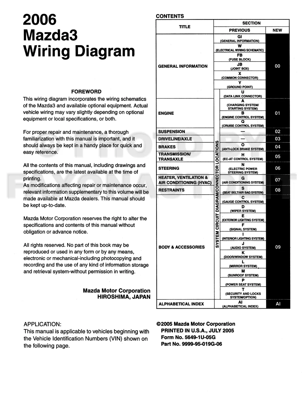 Mazda 3 2005 Radio Wiring Diagram Wiring Diagram