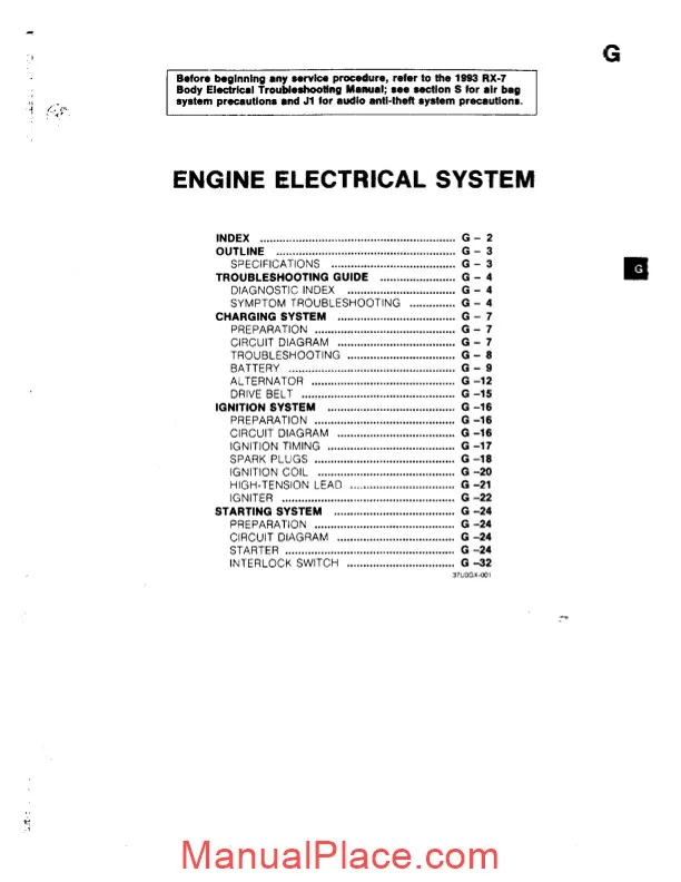 Mazda Rx 7 Engine Electrical Systems Service Manual Download Marketplace