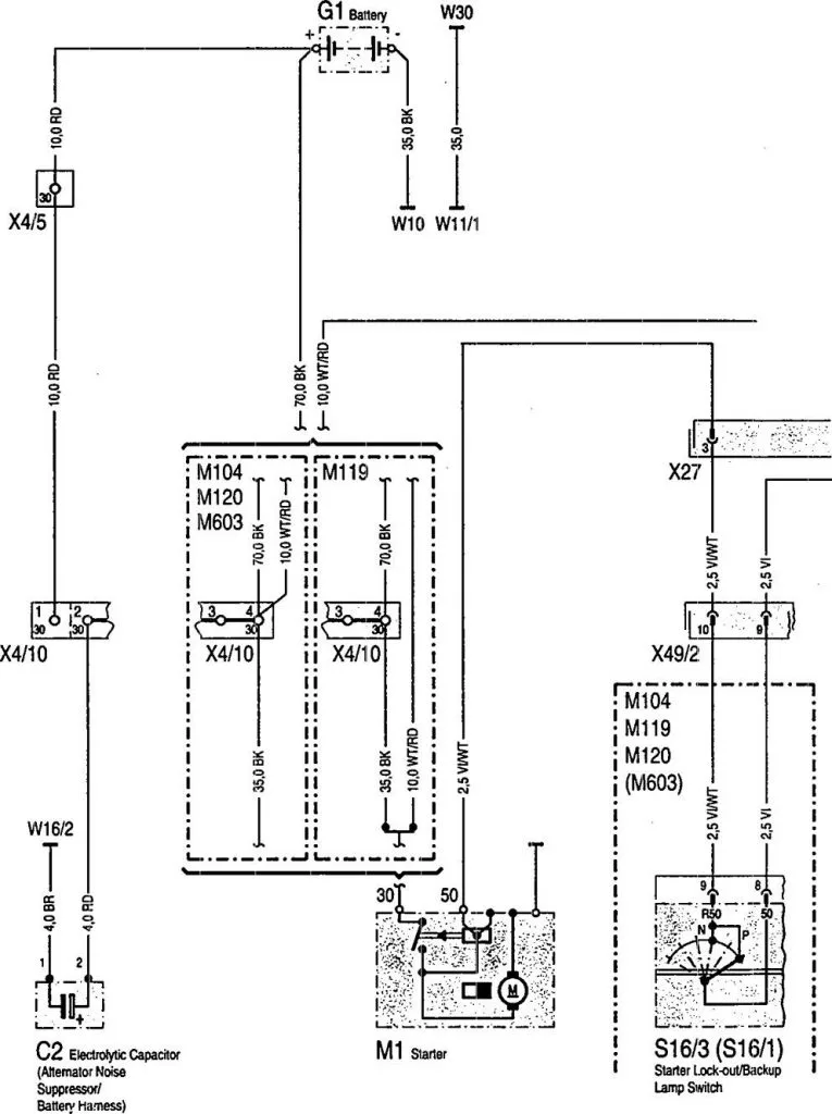 Mercedes Benz 500Sel 1992 1993 Wiring Diagrams Charging System