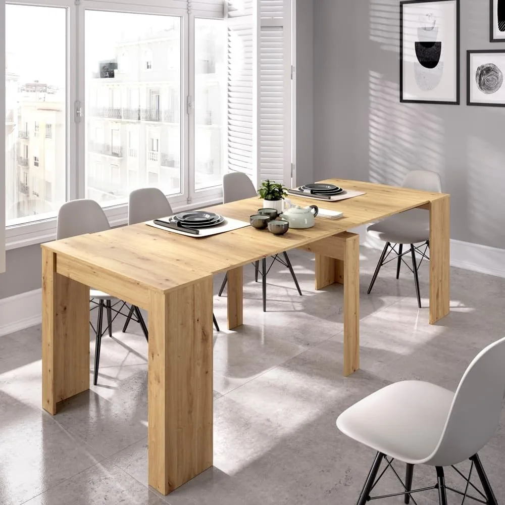 Mesa Consola Extensible Con Sillas Incorporadas
