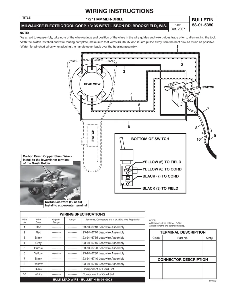 Milwaukee Hammer Drill Wiring Diagram Wiring Diagram