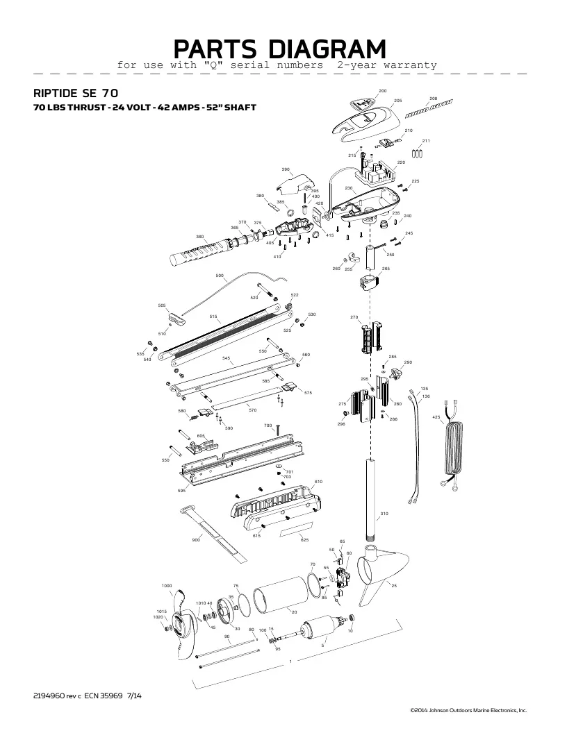 Minn Kota Terrova 101 Parts Diagram