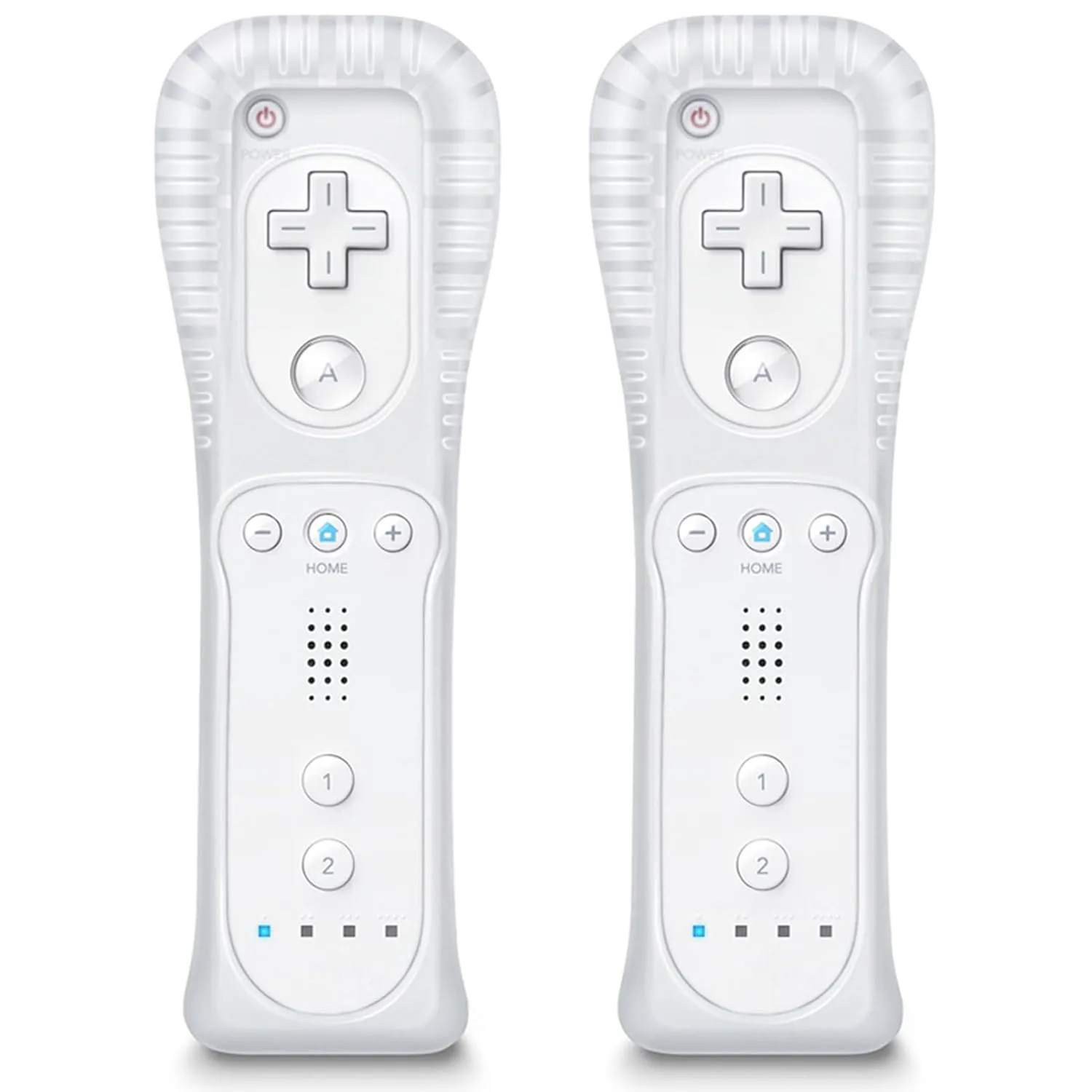 Minswc Controlador De Wii Paquete De 2 Con Funda De Silicona Y Correa Para Muñeca Compatible