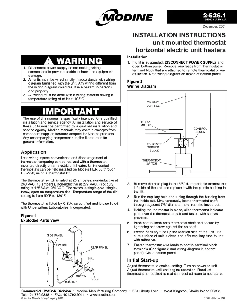 Modine Pdp Thermostat Wiring Modine Gas Heater Wiring Diagra