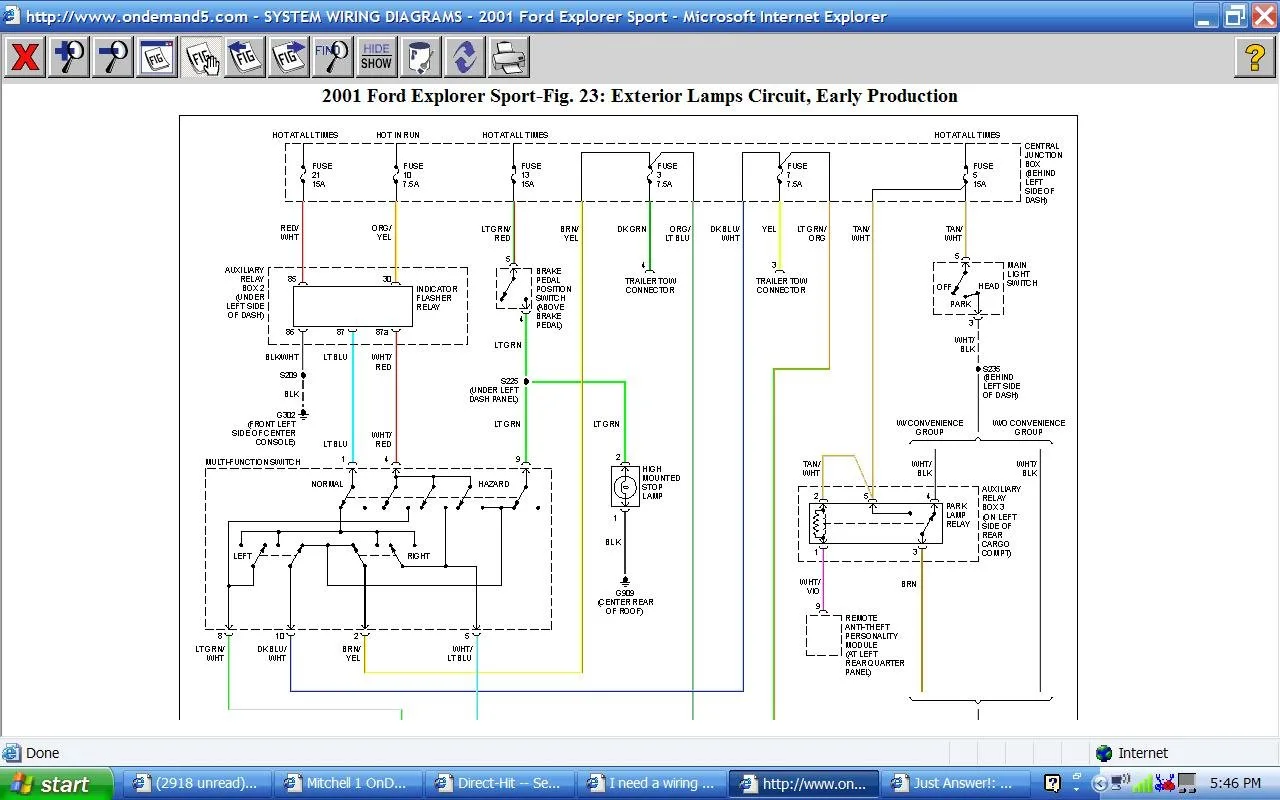 Modules Wiring Diagrams 1998 Ford Explorer