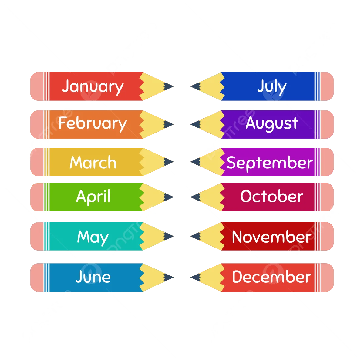 Month Of The Year Vector Months Of The Year Month Of The Year Labels Month Png And Vector