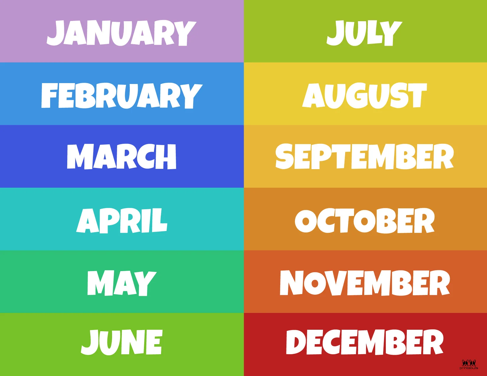 Months Of The Year Printables