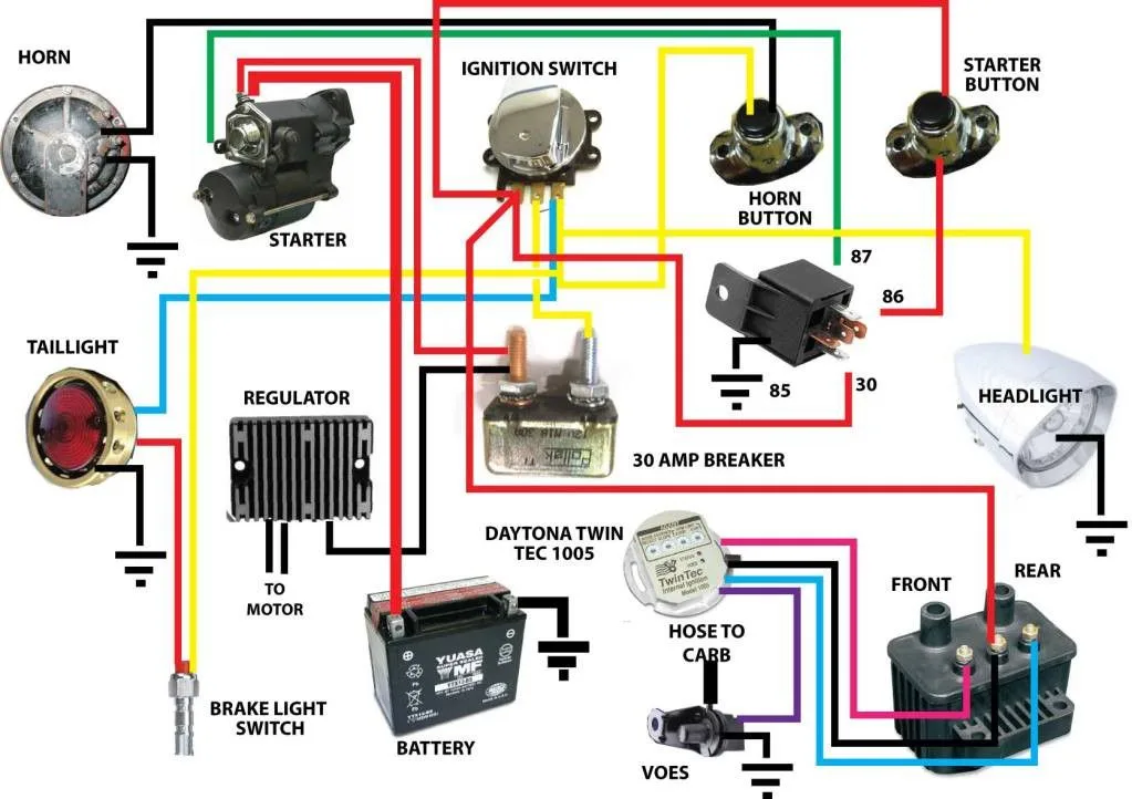 Motorcycle Electric Starter Connection Diagrams And Pictures