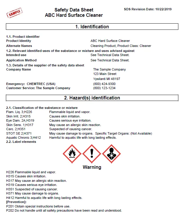 Msds Example