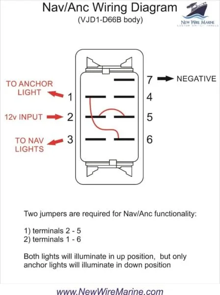 Nav Anc Illuminated Rocker Switch Contura V Backlit New Wire Marine