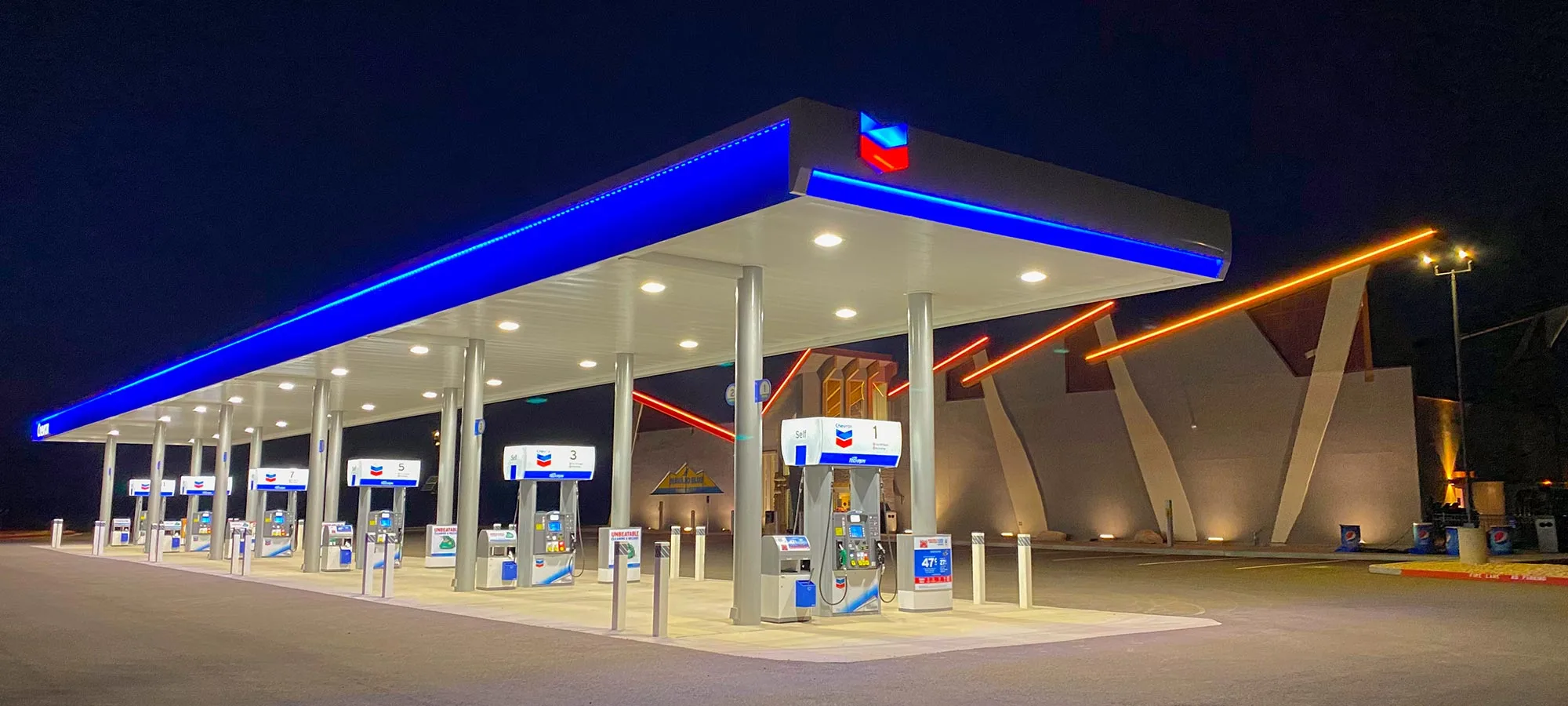 Navajo Blue Travel Plaza Gas Station Truck Stop And Store Near Flagstaff Az
