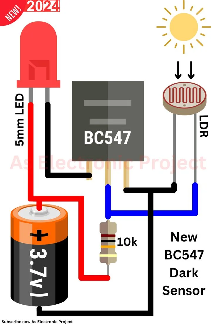 New Bc547 Dark Sensor Circuit Diagram In 2024 Electronics Projects Diy Electronics Mini