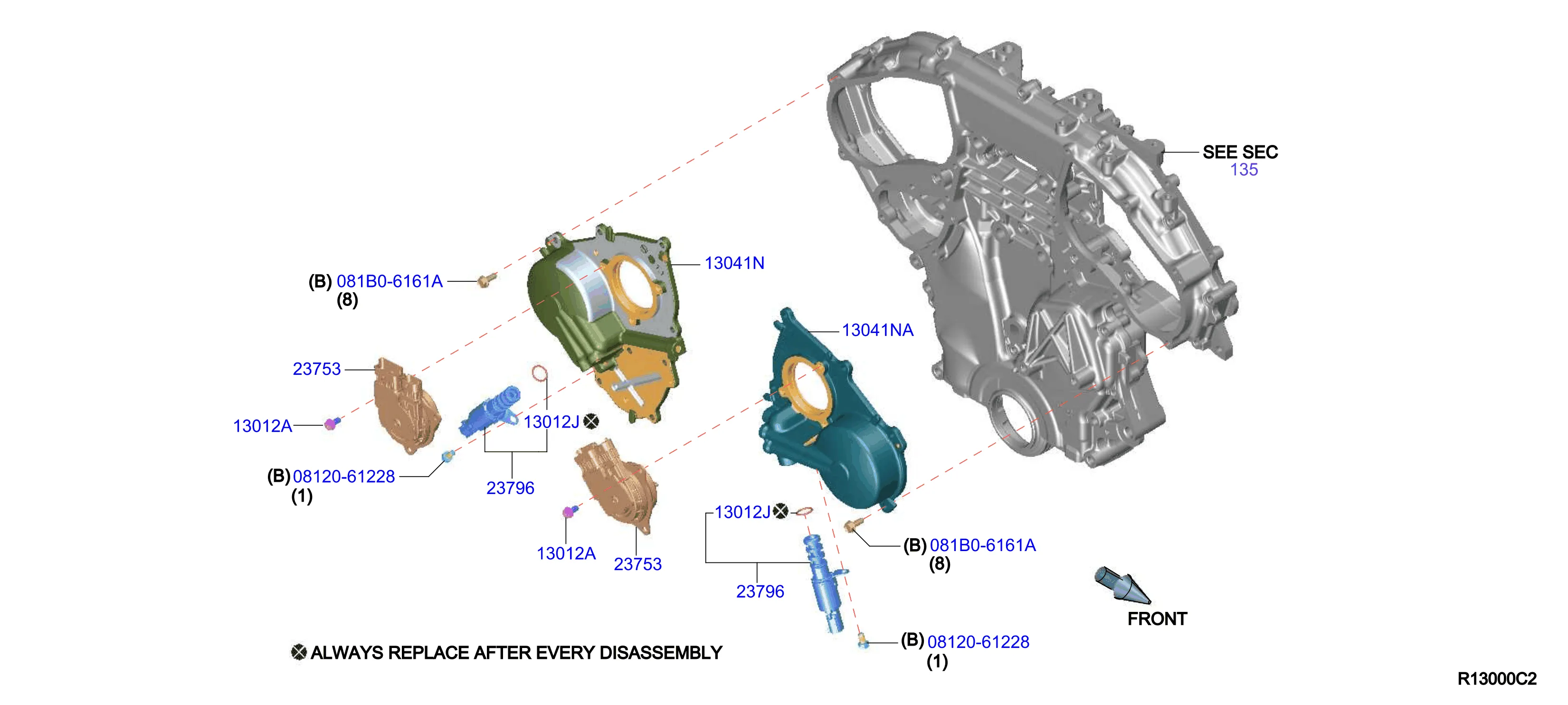 Nissan Armada Le Sl Engine Timing Chain Tensioner 13070 6Ka1B Genuine Nissan Part