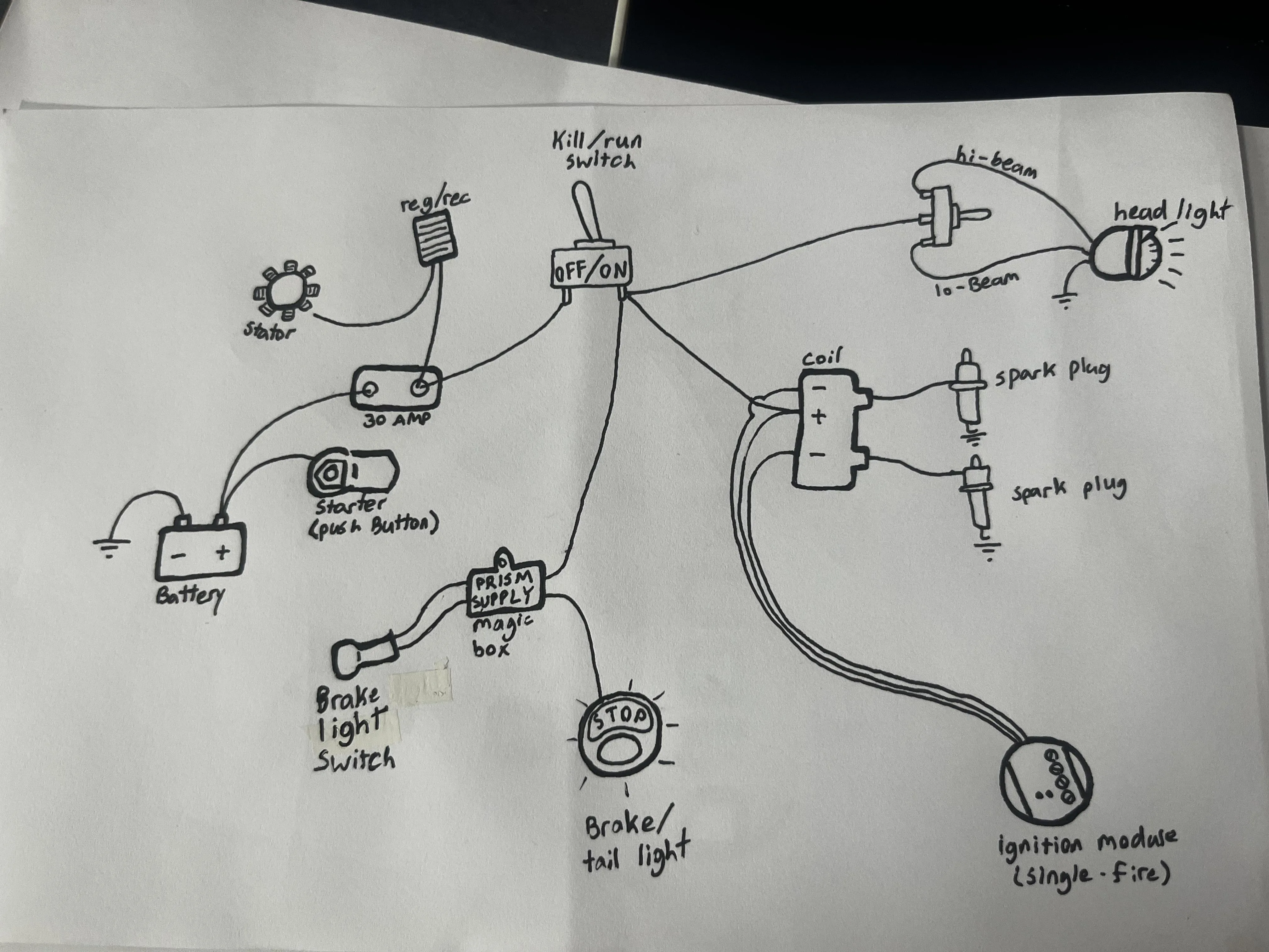 No Key Wiring Diagram Description In Comments R Choppers
