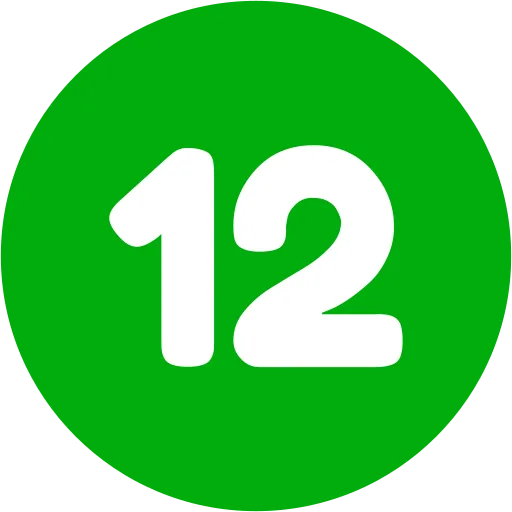 Number 12 Generic Color Fill Icon