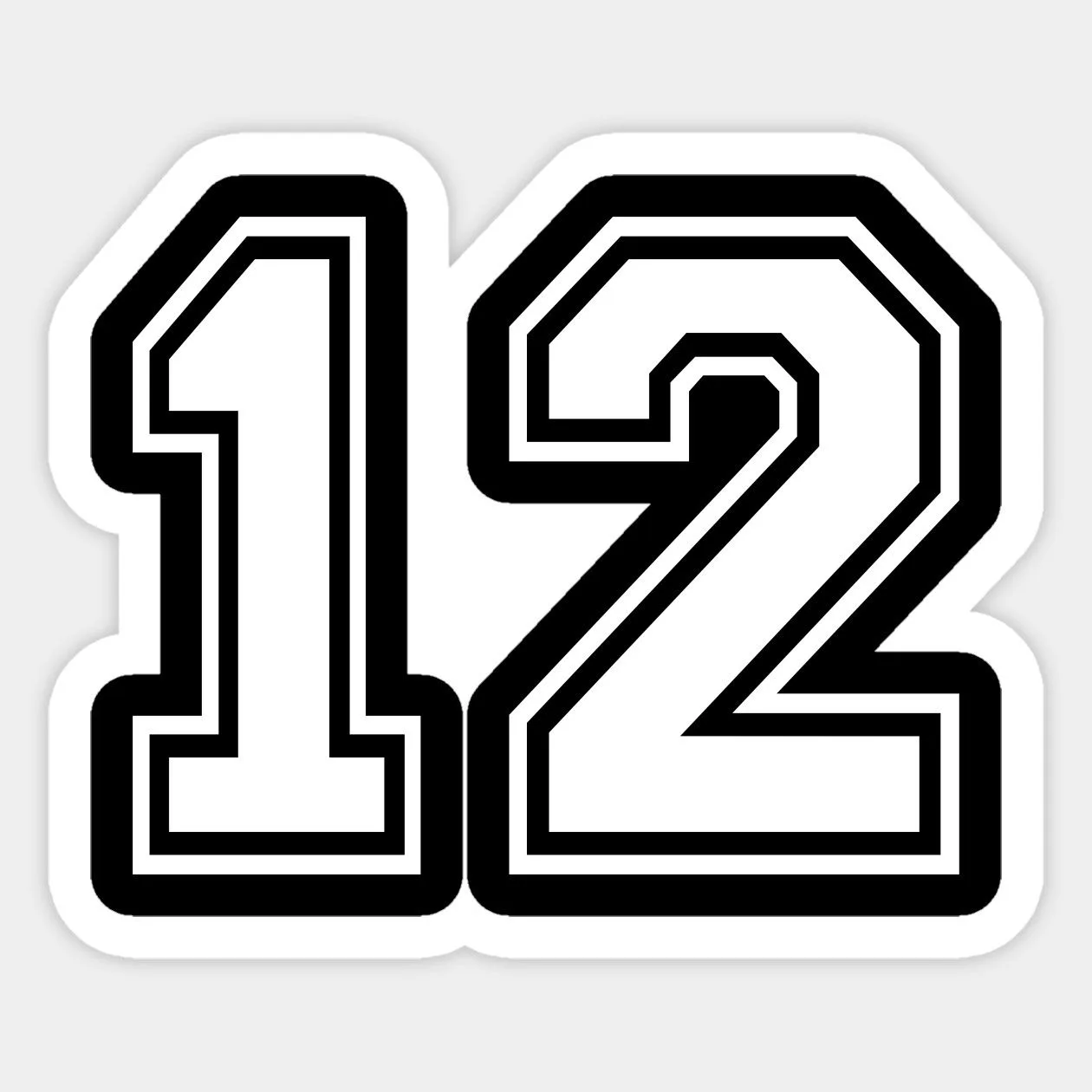 Number 12 Sticker Customizable Design