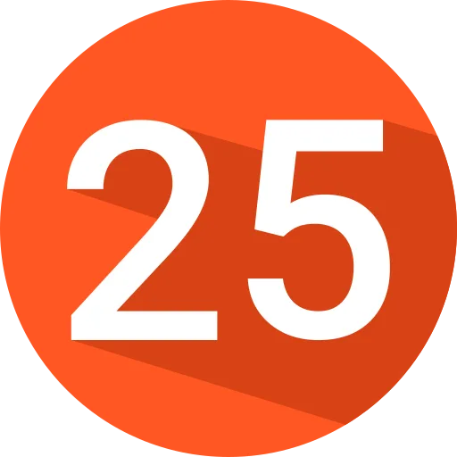 Number 25 Generic Color Fill Icon