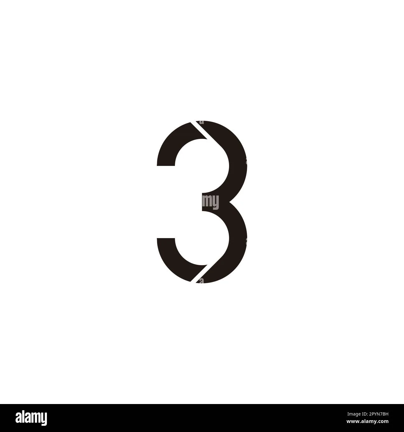 Number 3 Fold Geometric Simple Symbol Logo Vector Stock Vector Image Art Alamy