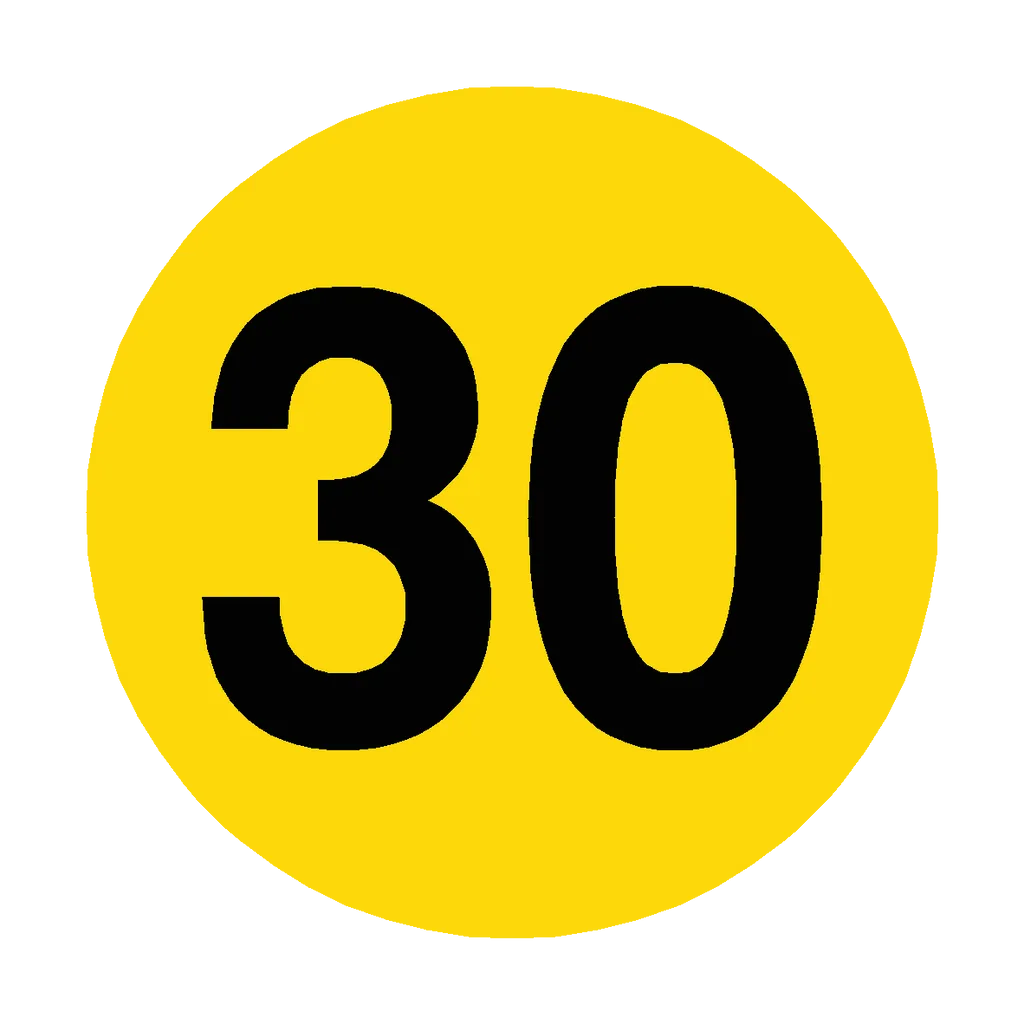 Number 30 Floor Marker