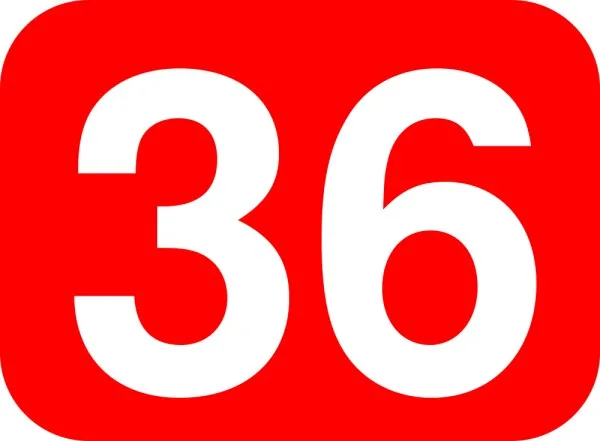 Number 36 Free Picture Of The Number Thirty Six
