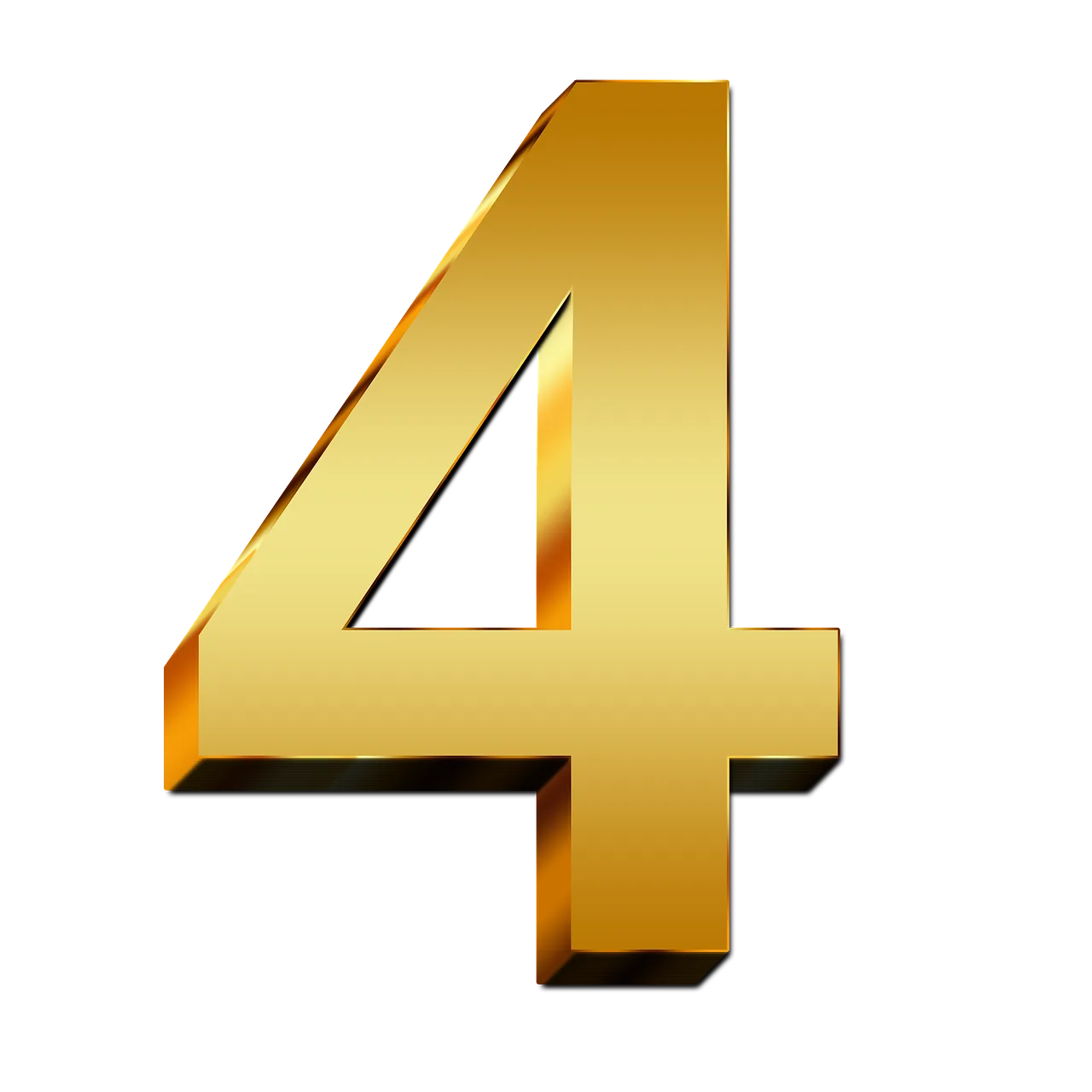 Number 4 3D Png