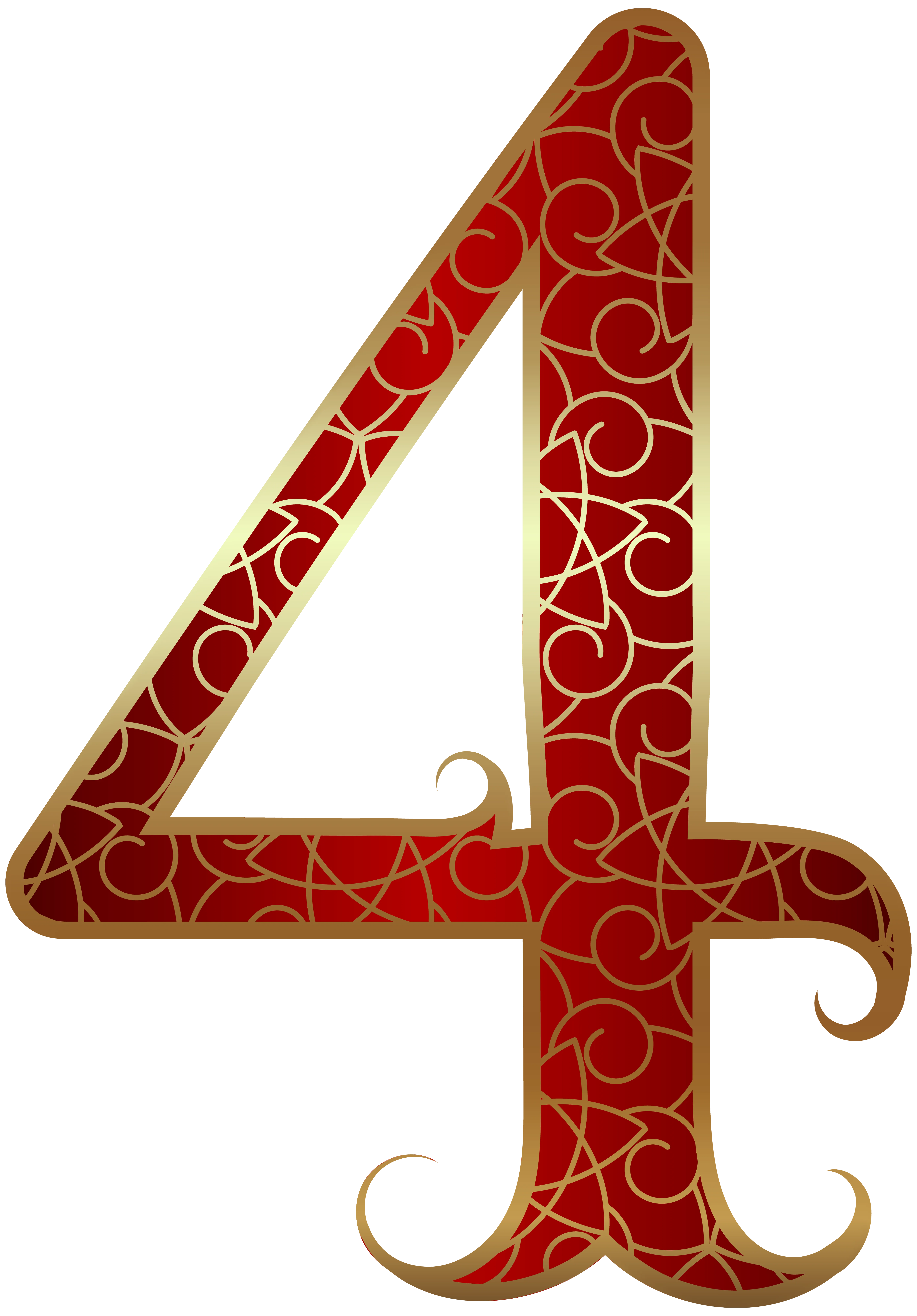 Number 4 Clipart Red Number 4 Red Transparent Free Fo
