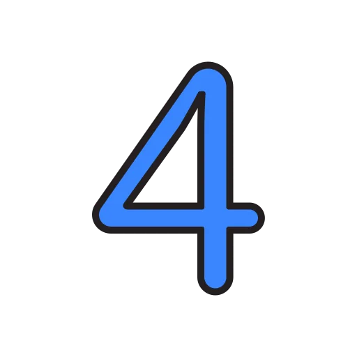 Number 4 Generic Outline Color Icon