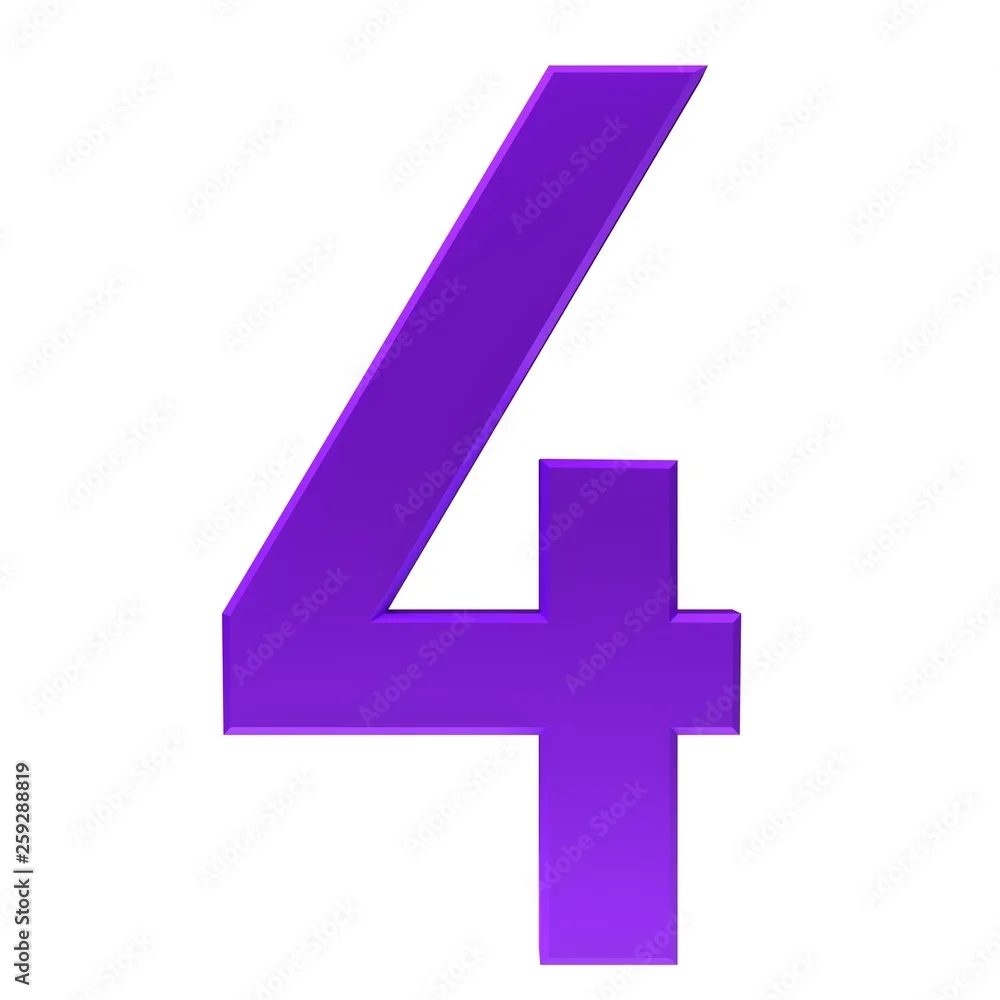 Number 4 Purple